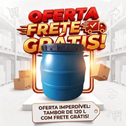 Bombona 120 Litros Tampa de rosca Azul - Nova Frete Grátis