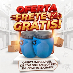 Kit Com 2 Bombonas 50 Litros Tampa de Rosca - Nova Frete Grátis